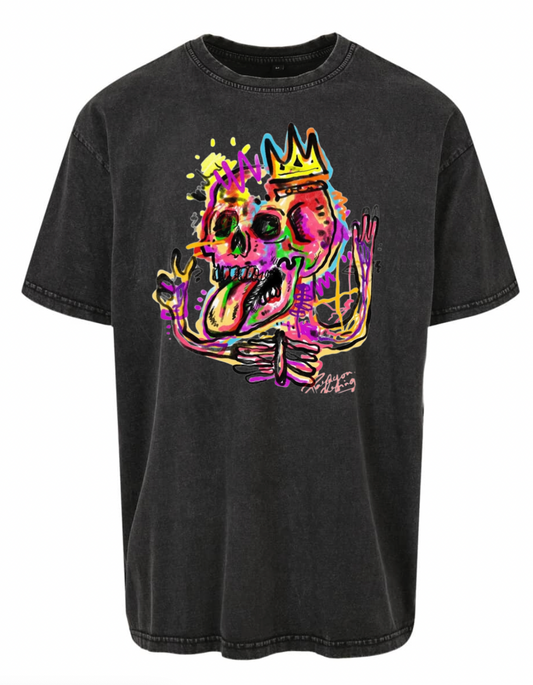 T-shirt Skull Acid Wash Oversize
