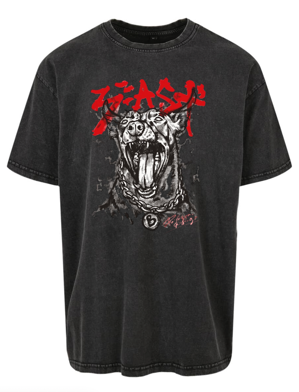 T-shirt  Dog Acid wash Oversize