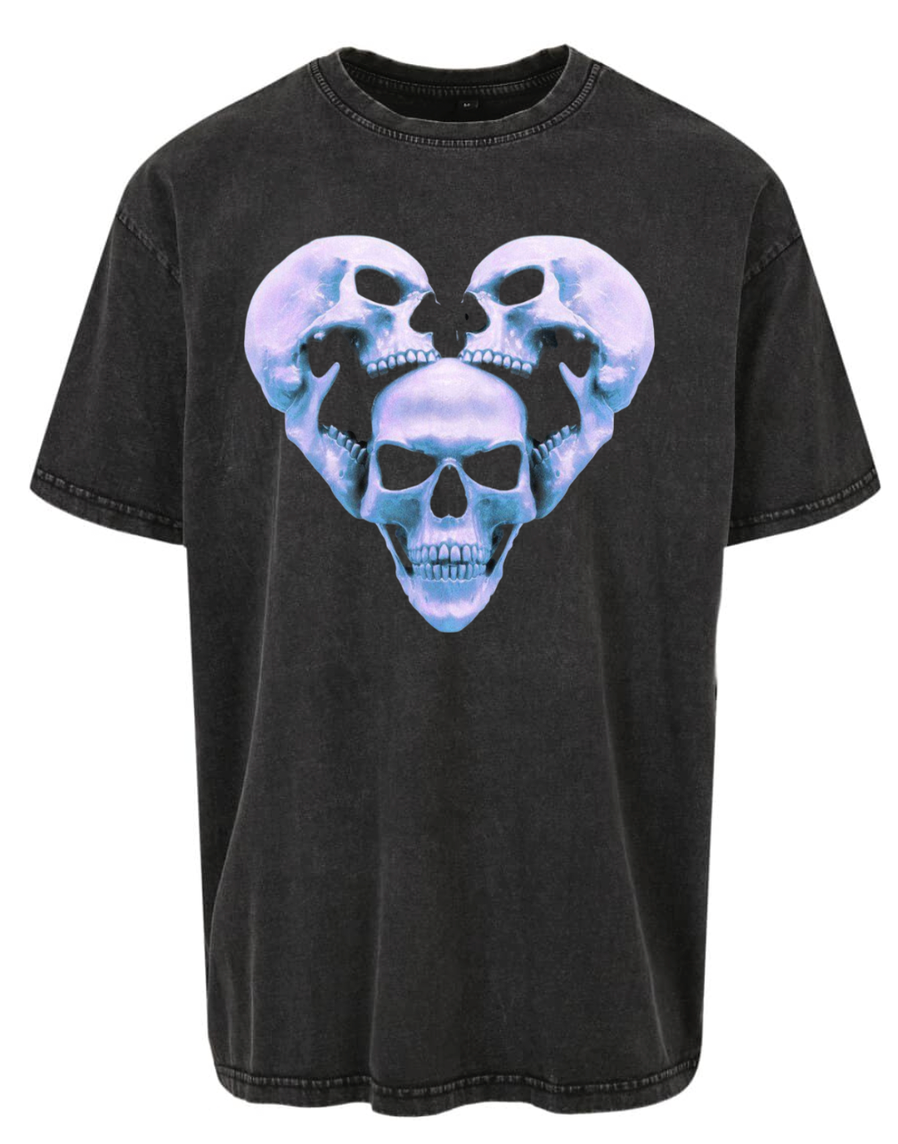 T-shirt Skull Love Acid Wash Oversize
