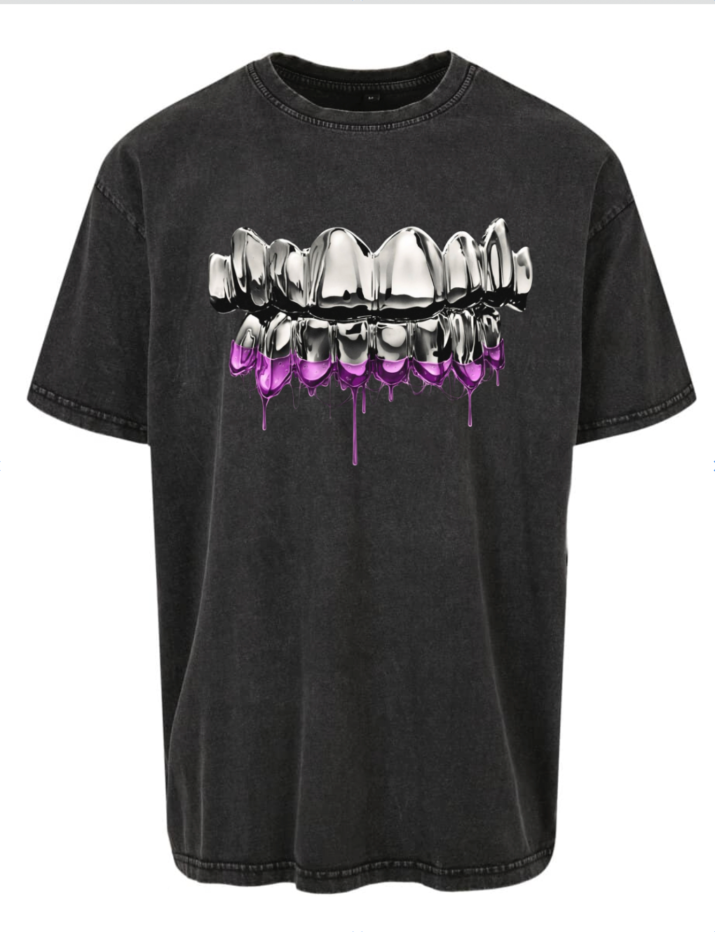 T-shirt Purple Grillz Acid Wash Oversize