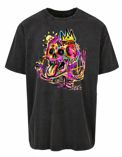 T-shirt Skull Acid Wash Oversize