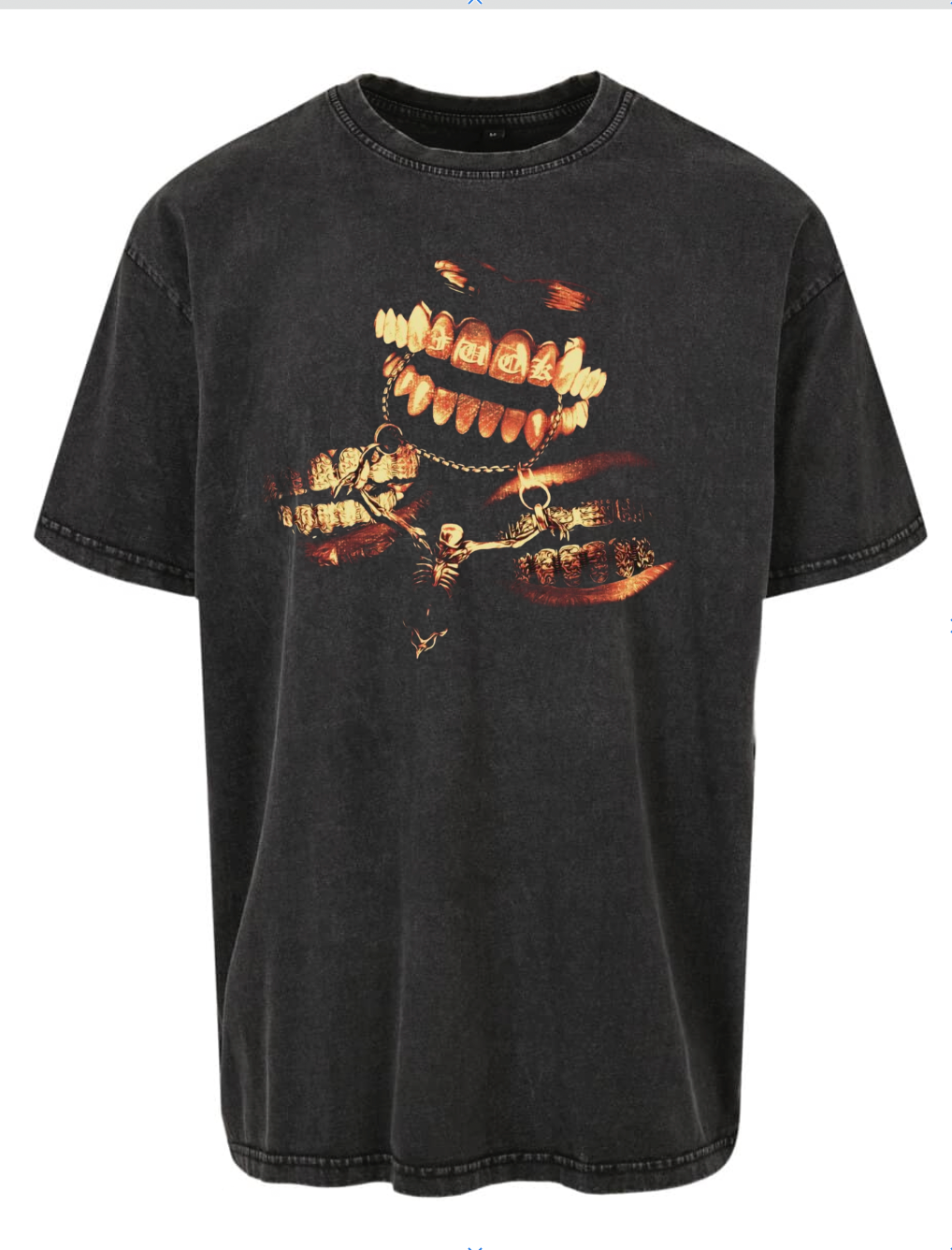 T-shirt Grillz Mulit Acid Wash Oversize