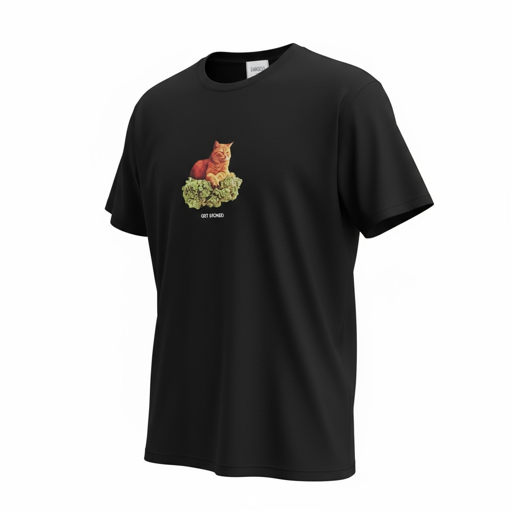 Cat Stone T-shirt Black